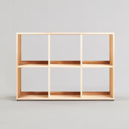 마셀 2단 6칸 고무나무 오픈 책장 1147