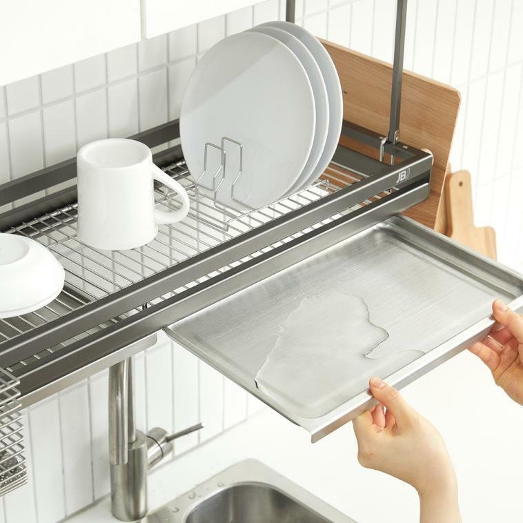 JBJ ㅤ리플렉스 부착식 알루미늄 식기건조대 800 (1단)_이미지