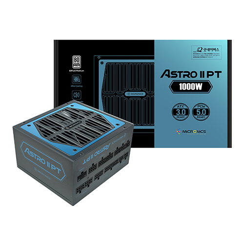 마이크로닉스 ASTRO II PT 1000W 80PLUS플래티넘 풀모듈러 ATX3.0이미지입니다. 누르면 해당 게시물로 새창이동합니다.