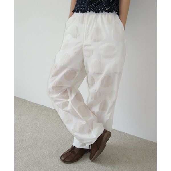 �з� RONRON AIRY DOT SHEER STRING PANTS WHITE RR25BPT4279WH 814086