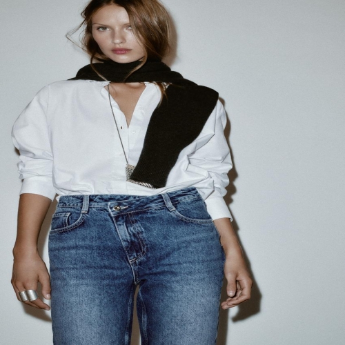 국내 JEANS Z.09 STRAIGHT 하이웨이스트 크로스 오버 허리 데님 인디고 6164/154/740 5369269