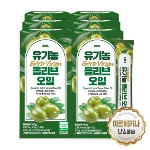 참앤들황토농원 데이앤 유기농 엑스트라버진 올리브오일 140g(10gx14포) (6개)_이미지