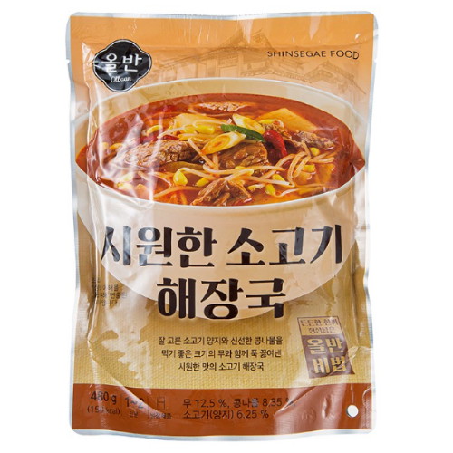 신세계푸드 올반 시원한 소고기해장국 480g (10개)