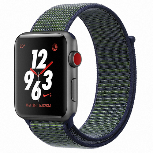APPLE 워치 시리즈3 나이키+ 38mm Cellular 스페이스 그레이 알루미늄 (나이키 스포츠루프)_이미지