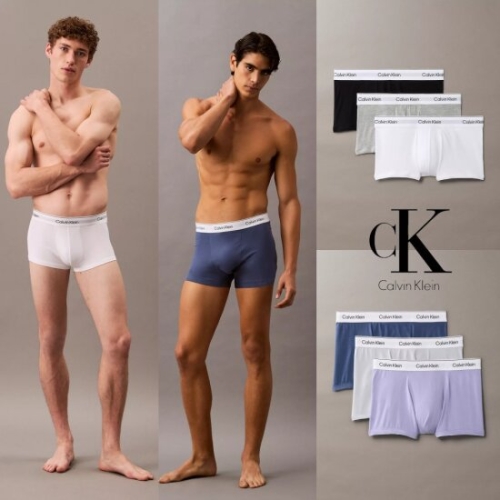 캘빈클라인 캘빈 클라인 NB4389 남자 아이콘 코튼 스트레치 3팩 로우 라이즈 트렁크 사각 팬티_이미지