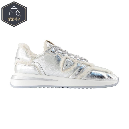 B0731738741 TROPEZ 21 로우 스니커즈 PHILIPPE 모델 레더 실버 TYLD-MM02