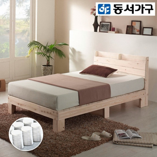 동서가구 루니 편백 수납헤드 침대 SS (독립스프링)_이미지