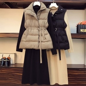 직구의혁명 Janveny-90% 화이트 덕 다운 코트 겨울 여성, 2021 새로운 후드 거대한 너구리 모피 두 점퍼