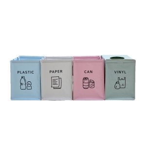 라온 재활용 분리수거함 중형 4P 비닐 쓰레기 휴지통 재활용 분리수거함
