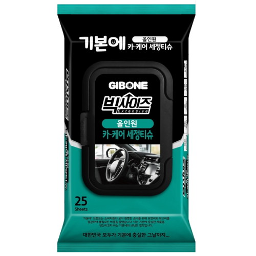 기본에 빅사이즈 올인원 카 케어 세정티슈 25매 (1개)_이미지