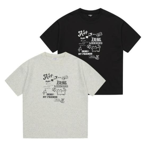 에꼴리에 HC33 5부 이모지 믹스쿨 양면티 26B0481