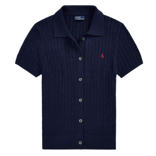 폴로랄프로렌 여성 케이블 코튼 숏 슬리브 폴로 카디건 WMPOSWENDW20365400_이미지