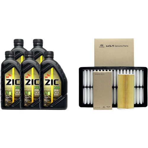 SK엔무브 지크 제로 X9 0W20 5L + 순정필터 기아 쏘렌토 MQ4 하이브리드