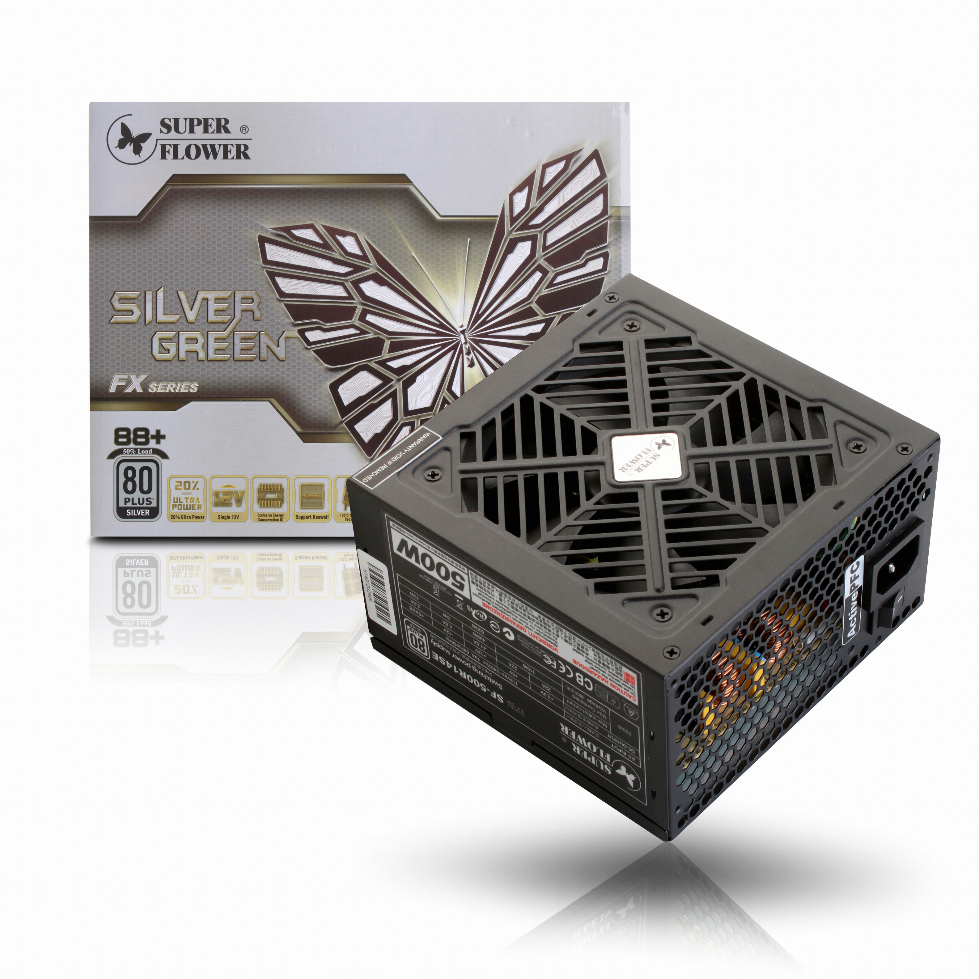 SuperFlower SF-500R14SE Silver Green FX_이미지