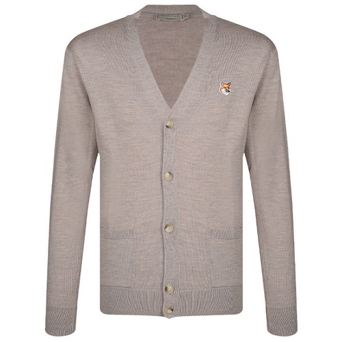 메종키츠네 폭스헤드 패치 가디건 GU00542KT1036 (H250, 베이지)_이미지