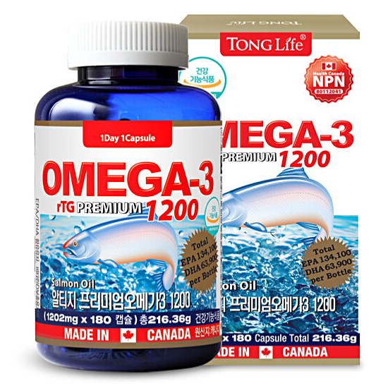 통라이프 연어유 알티지 프리미엄 오메가3 1200 180캡슐 (2개)_이미지