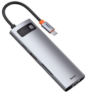 베이스어스 메탈 글림 8in1 멀티허브 (8포트/USB 3.0 Type C)