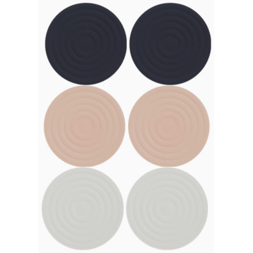 우디핑크 실리콘 컵받침 티코스터 6개