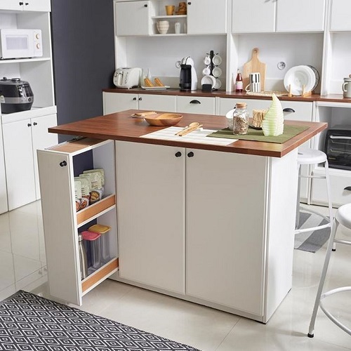 장인가구  퓨어 수납 아일랜드식탁 1200 (의자별도)