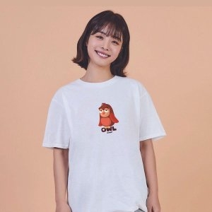 OWL 부엉이 시밀러룩 남녀커플옷 포인트반팔티 W6E5783