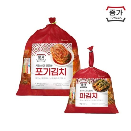대상 종가 중부식 포기김치 5.5kg + 파김치 300g
