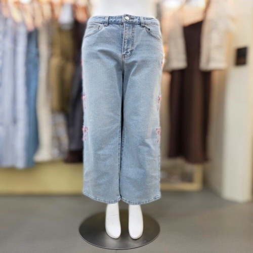 플라스틱아일랜드 사이드리본 데님팬츠 PR3DP301_DJ