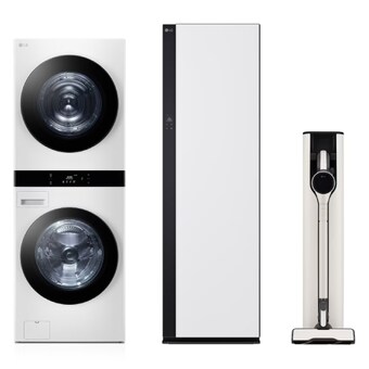 LG전자 트롬 오브제컬렉션 워시타워 <b>WL21WDU</b> + 스타일러 SC5MSR82H + 청소기 AX920BWE