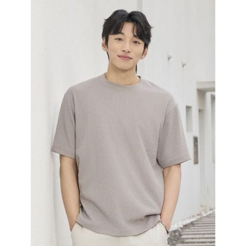 탑텐 남성 크링클 크루넥 T 반팔 MSG2TS1203_이미지