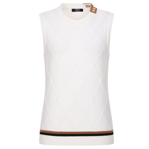 팬텀 피셔맨 조직 컬러 배색 니트 베스트 221E3SV265_WH_이미지