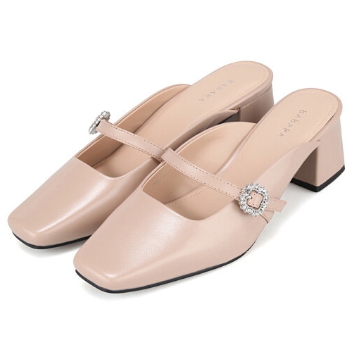  바바라 여성 양가죽 베이직 보석 버클 뮬_BBJ205BE