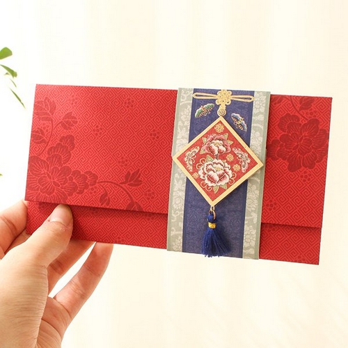 솜씨카드 붉은빛 고운 축하 봉투 (1개)_이미지