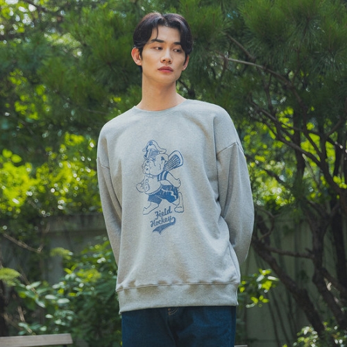 앨빈클로 라크로스 불독 오버핏 맨투맨 MAR671 2 COLOR_이미지