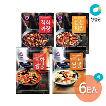 대상 청정원 짬뽕 짜장 분말 6팩 골라담기