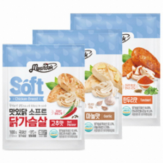 푸드나무 맛있닭 소프트 닭가슴살 3종류 7팩 (1개)_이미지