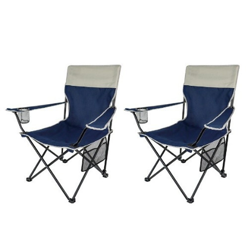 쿠팡 코멧 아웃도어 와이드 캠핑 체어 2개 (네이비)_이미지