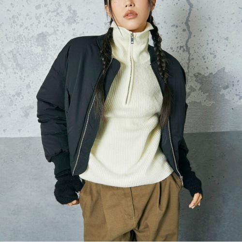 미쏘 비노출 항공 크롭 패딩 MIWJPDV12C-T_이미지