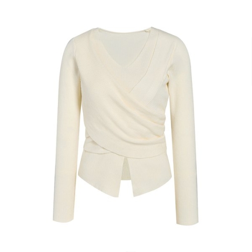 바바패션 JJ지고트 브이넥 언밸런스 랩 니트 GS2N1PO251