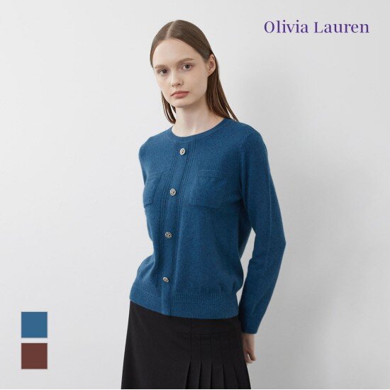 올리비아로렌 여성 라쿤 가디건형 풀오버 VOCBL3WA111_이미지