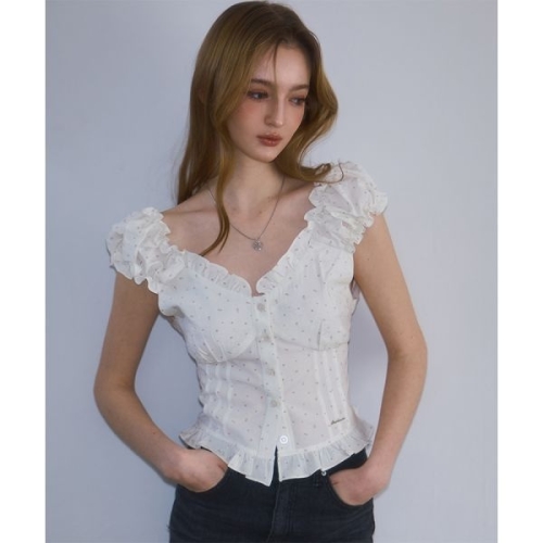 ROSEFRANTZ 23일 배송 Frill Shirring Sleeveless Flower 5011078270 402054