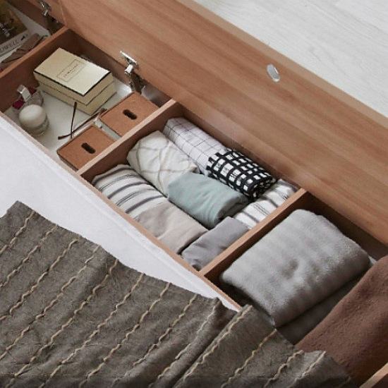 파로마 에반 수납형 저상형 LED침대 Q (본넬스프링)_이미지