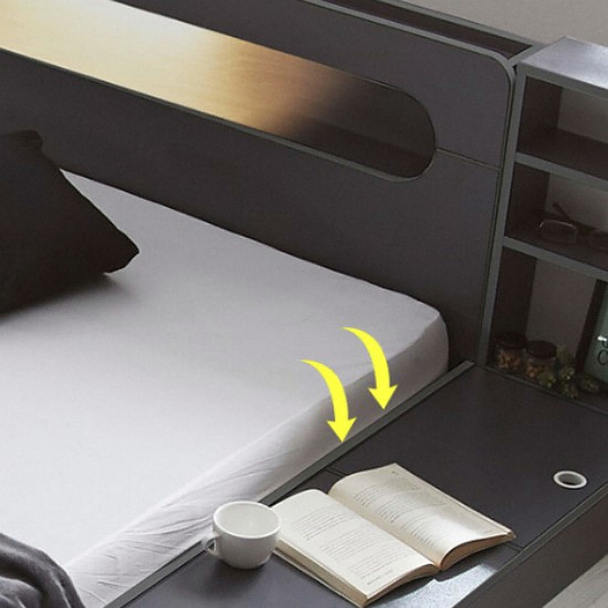 파로마 에반 수납형 저상형 LED침대 Q (본넬스프링)_이미지