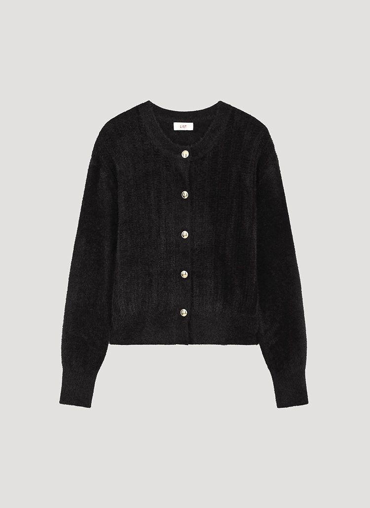 리스트 헤어리 라운드넥 가디건 TSKCDO82560_이미지