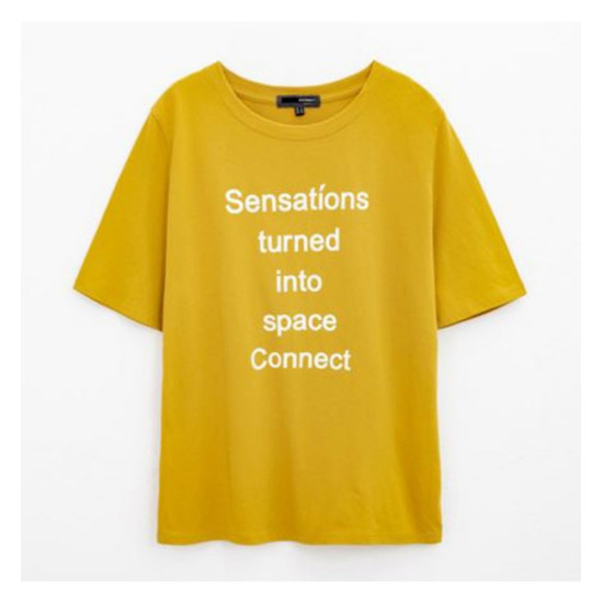 H:CONNECT 여성 레터링 프린트 티셔츠 3022113148506_이미지