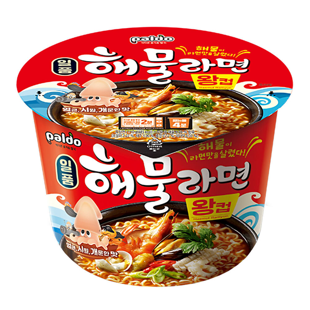 팔도 일품 해물라면 왕컵 110g (12개)