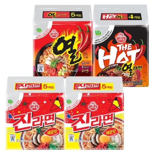 진라면10개 + 열라면5개 + 더핫열라면4개