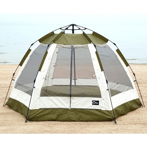 아이디인더스트리 알뜨리 육각 그늘막 텐트 카키넷 대형 (본체+육각매트)