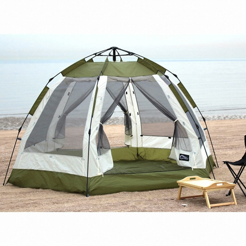 아이디인더스트리 알뜨리 육각 그늘막 텐트 카키넷 대형 (본체+육각매트)_이미지