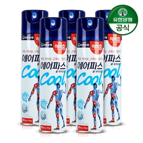 유한양행 해피홈 쿨 에어파스 에어로솔 300ml (5개)_이미지