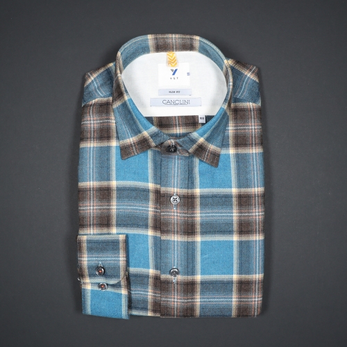 형지에스콰이아 예작 포근하고 따뜻한 깡끌리니 수입원단 기모 슬림셔츠 YJ4WUA741 BL