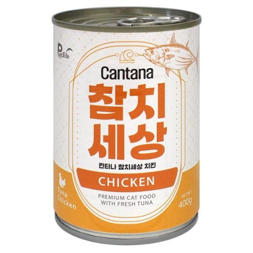 펫라이프 칸타나 캣 참치세상 치킨 캔 400g (12개)
